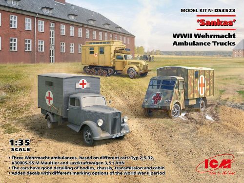 ICM 'Sankas' WWII Wehrmacht Ambulance Trucks 1:35 (DS3523)