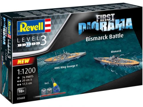 Revell Gift Set "First Diorama" Bismarck Battle 1:1200 (05668)