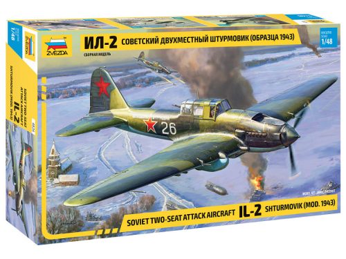 Zvezda IL-2 Shturmovik mod.1943 Soviet Two-seat Attack Aircraft 1:48 (4826)