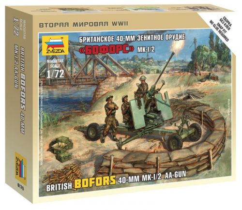 Zvezda British Bofors 40mm Mk-2 AA-Gun 1:72 (6170)