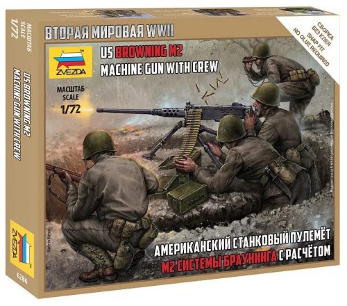 Zvezda US machine gun Browning system with crew 1:72