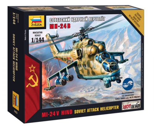 Zvezda Mil-24 V Hind Soviet Attack Helicopter 1:144 (7403)