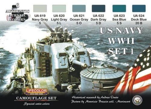 Lifecolor Camouflage Set US Navy WWII Set 1, 6 x 22 ml (CS24)