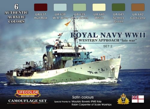 Lifecolor Royal Navy WWII Western Approach late wa, 6 x 22 ml (CS34)