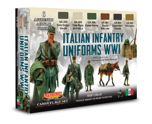 Lifecolor Italian Infantry Uniforms WWI 6 x 22 ml (CS50)