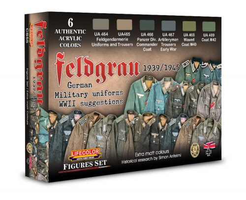 Lifecolor Feldgrau – 1943-1945 – German Military Uniforms 6 x 22 ml (CS55)