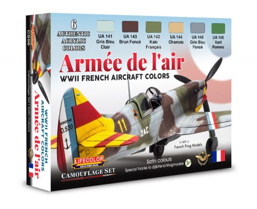 Lifecolor WWII French Aircraft Colors - Armée De L'Air 6 x 22 ml (CS56)