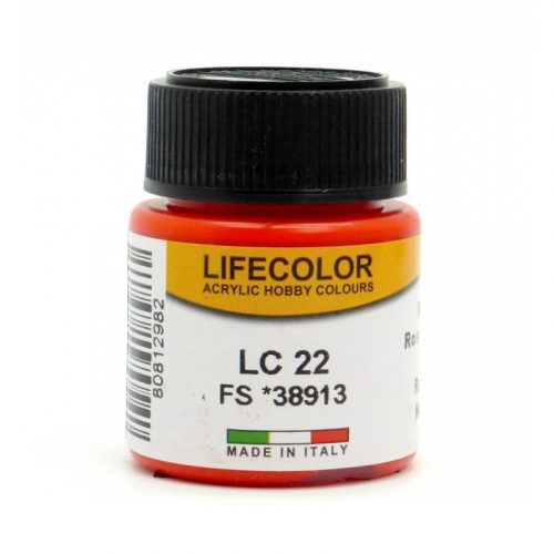 Lifecolor Matt Fluorescent Red Acrylic Paint 22 ml (NLC22)