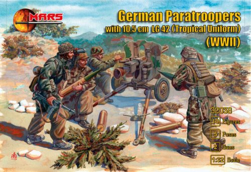 Mars German Paratroopers with 10.5cm LG42 (Tropical Uniform) WWII 1:32 (MS32038)