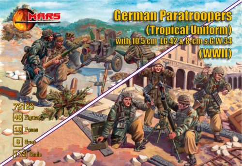 Mars German Paratroopers (Tropical Uniform) with 10.5cm LG42&8cm s.G.W.34 1:72 (MS72123)