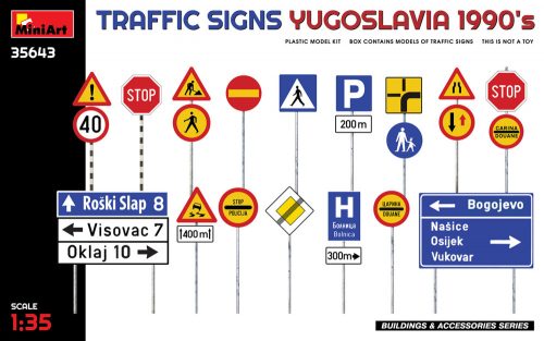 Miniart Traffic Signs. Yugoslavia 1990's 1:35 (35643)