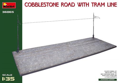 Miniart Cobblestone Road w/Tram Line (Injection Mold) 1:35 36065