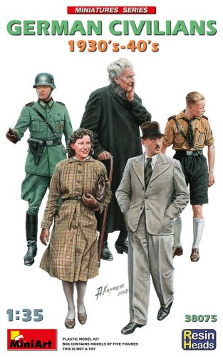 Miniart German Civilians 1930-40s. Resin Heads 1:35 38075