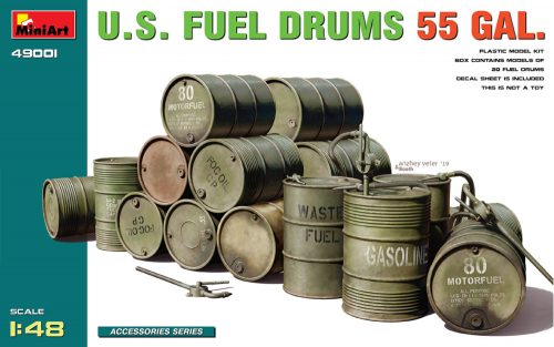 Miniart U.S. Fuel Drums 55 Gal. 1:48 49001