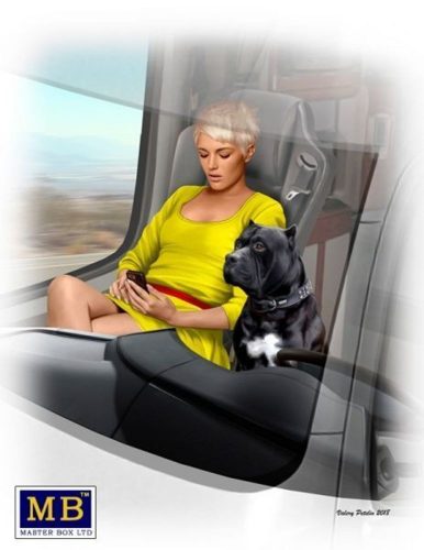 Master Box Truckers series.Joni(Lookout)Johnson&her dog Maxx 1:24 (MB24045)