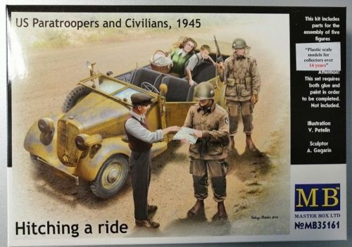 Master Box Hitching a ride US Paratroopers a.Civili The kit doesn't contain a car 1:35 (MB35161)