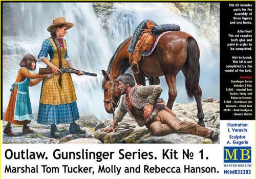 Master Box Outlow. Gunslinger series Kit No.1. Marshal Tom Tucker,Molly a.RebeccaHanson 1:35 (MB35203)