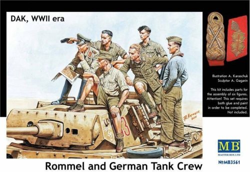 Master Box Rommel & German tank crew, DAK, WWII era 1:35 (MB3561)