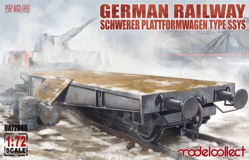 Modelcollect German Railway Schwerer Plattformwagen Type ssys 1+1 pack 1:72 (UA72086)