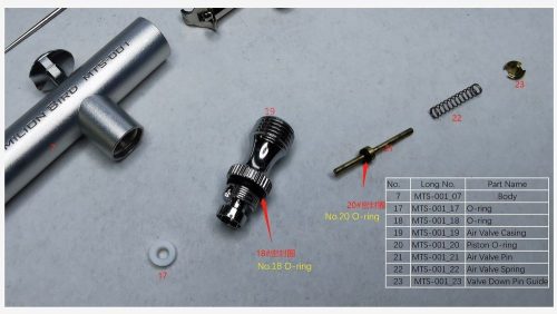 Meng Air Valve Casing -VERMILION BIRD 0.3mm AIRBRUSH  (MTS-001_19)