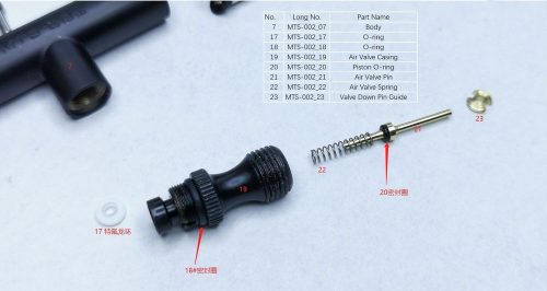 Meng Air Valve Pin -YUN MO 0.2/0.3mm HIGH PRECISION AIRBRUSH  (MTS-002_21)