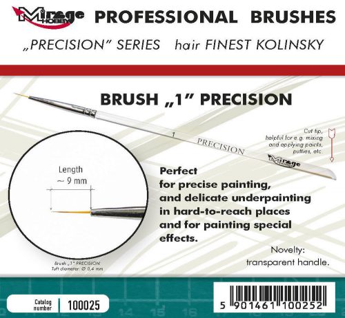 Mirage Hobby Brush Precision Kolinsky Size 1 (100025)