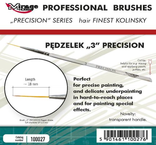 Mirage Hobby Brush Precision Kolinsky Size 3 (100027)