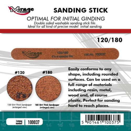 Mirage Hobby MIRAGE Sanding Stick Double Grid 120/180  (100037)