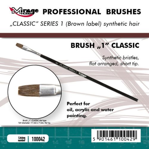 Mirage Hobby Brush Flat High Quality Classic Series 1 Size 1 (100042)