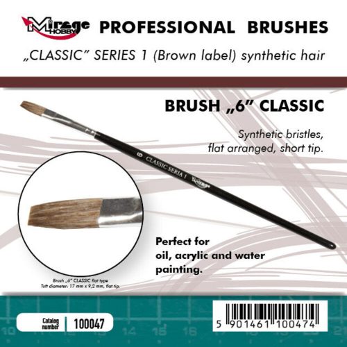 Mirage Hobby MIRAGE BRUSH FLAT HIGH QUALITY CLASSIC SERIES 1 size 6  (100047)