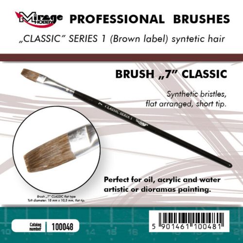 Mirage Hobby MIRAGE BRUSH FLAT HIGH QUALITY CLASSIC SERIES 1 size 7  (100048)