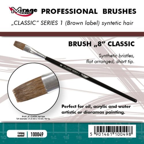 Mirage Hobby Brush Flat High Quality Classic Series 1 Size 8 (100049)