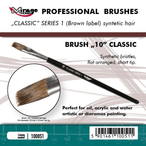 Mirage Hobby MIRAGE BRUSH FLAT HIGH QUALITY CLASSIC SERIES 1 size 10  (100051)