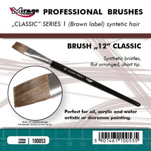 Mirage Hobby Brush Flat High Quality Classic Series 1 Size 12 (100053)