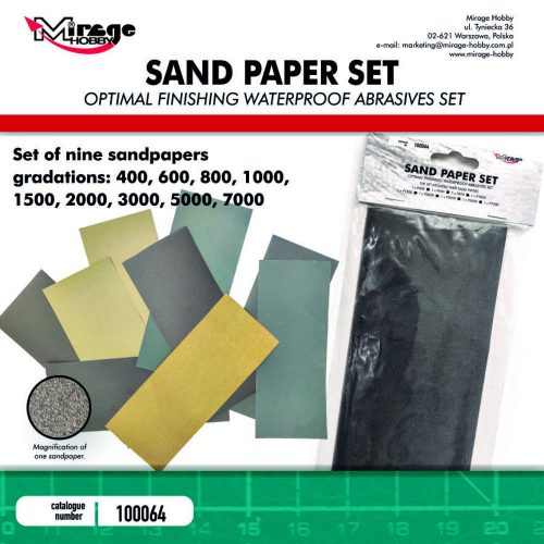 Mirage Hobby Sand Paper (9 Pcs: 400, 600, 800, 1000, 1500, 2000, 3000, 5000, 7000,) (100064)