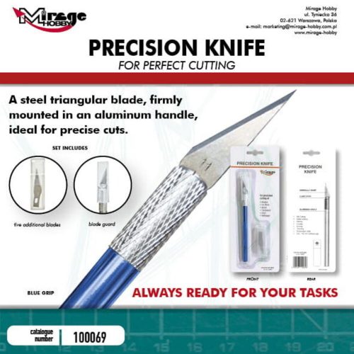 Mirage Hobby Precision Knife + 5 Blades (Blue) (100069)