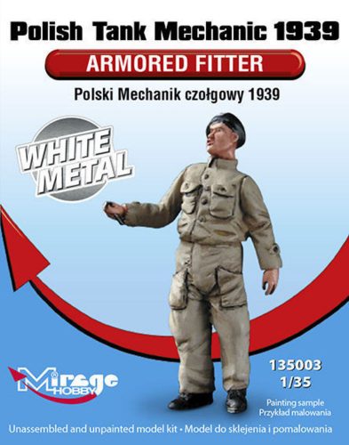 Mirage Hobby Polish Tank Mechanic 1939 Armored Fitter White Metal 1:35 (135003)