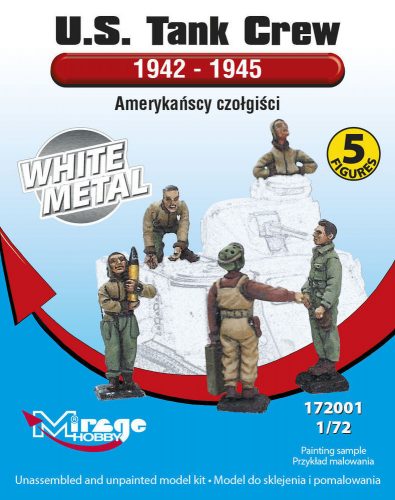 Mirage Hobby U.S.Tank Crew 1942-45(5 Figures/WhiteMet 1:72 (172001)