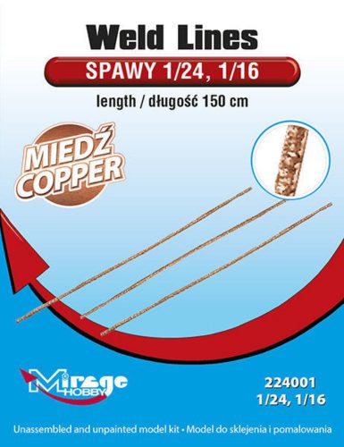 Mirage Hobby Weld Lines sc.1/241/16:length 150cm(Cop 1:24 (224001)