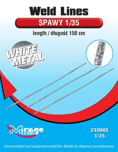 Mirage Hobby Weld Lines sc.1/35 Length:150cm(WhiteMet 1:35 (235002)