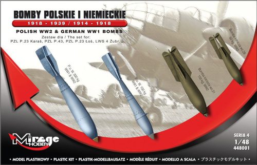 Mirage Hobby German WWI Bombs 1918-1939 & 1914-1918 1:48 (448001)