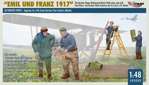 Mirage Hobby WWI German FA(A) Units Crew 'Emil und Franz 1917' w/Equipment 1:48 (480009)