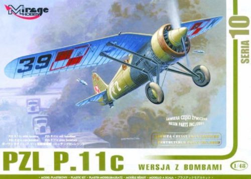 Mirage Hobby PZL P.11c mit Bomben, Resin- und Fotoätzteilen 1:48 (481002)