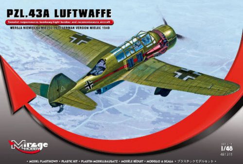 Mirage Hobby PZL.43A Luftwaffe Germ.Vers. MIELEC 1940 1:48 (481311)