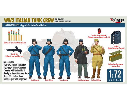 Mirage Hobby WW2 ITALIAN TANK CREW WITH EQUIPMENT 1:72 (720005)