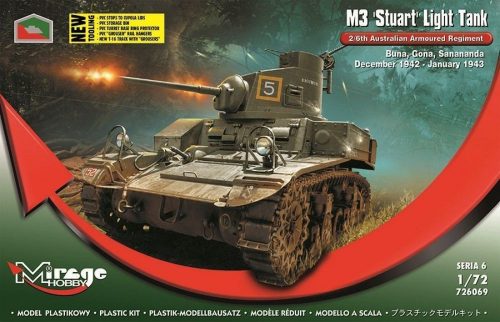 Mirage Hobby M3 STUART Light Tank 2/6th Australian Armoured Regiment(Buna,Gona,Dec.42 1:72 (726069)