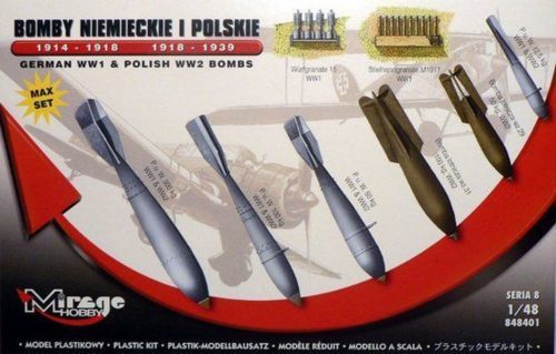 Mirage Hobby German WWI & Polish WWII Bombs Max Set 1:48 (848401)