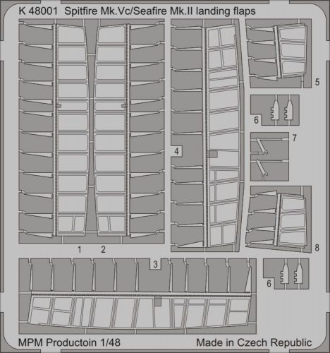 MPM Spitfire Mk.Vc/Seafire Mk.II landingflap 1:48 (100-K48001)