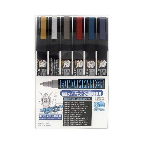 Gundam Marker Set Fine Edge 6 Color vol2 AMS-126