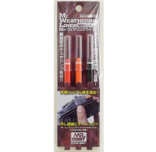 Mr. Weathering Liner Pencils RUST Color Set PP-201